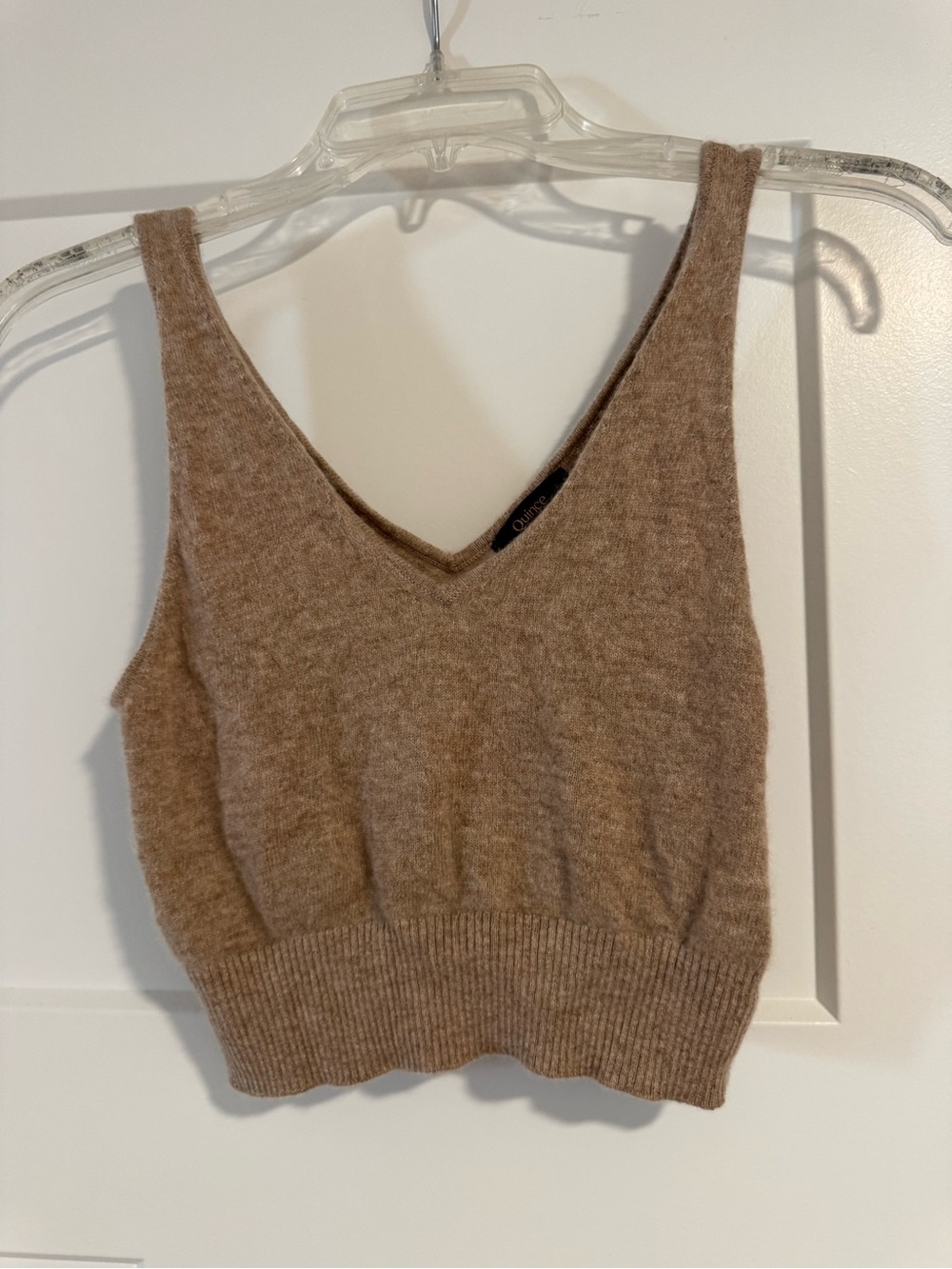 Quince 100% Cashmere Cozy V-Neck Bra Top